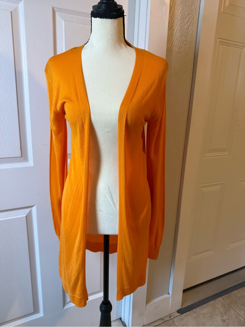 H&M Open-Front Orange Lightweight Cardigan